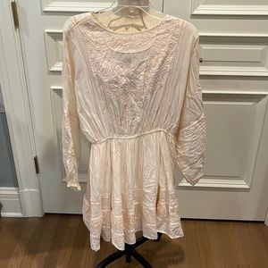 LoveShackFancy pink embroidered dress